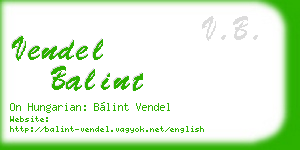 vendel balint business card